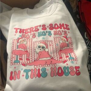 White Graphic Tee with Festive Design